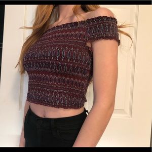 Boho Off-The-Shoulder Garage Crop Top